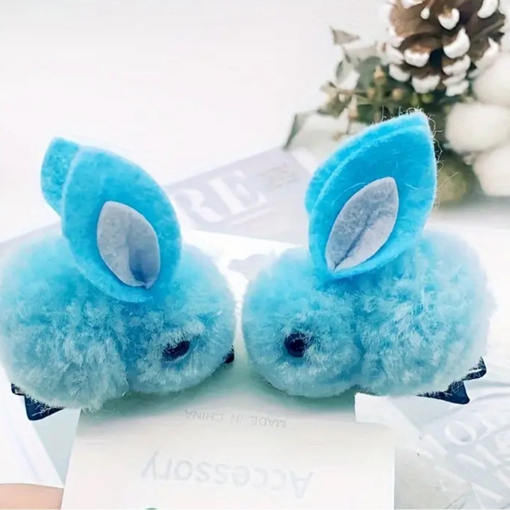 Cutest little pair of blue bunny hair clips